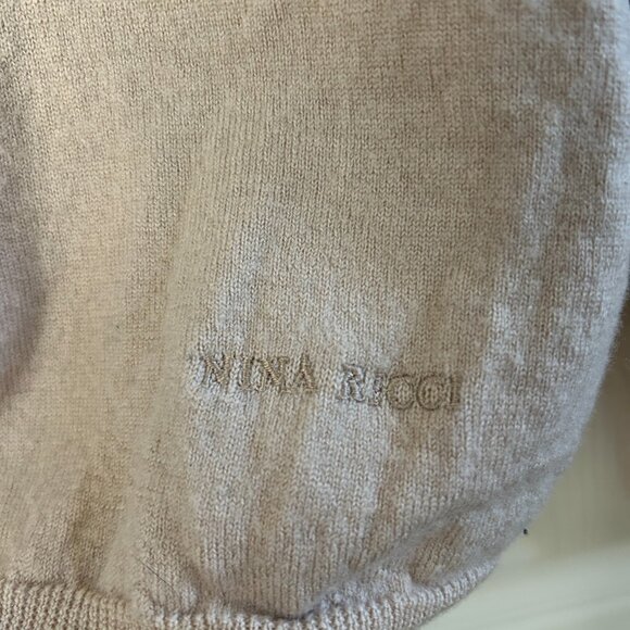 Nina Ricci Cardigan Sweater Beige Button Down Wool/Knit SZM Old Money Italy - Picture 5 of 9